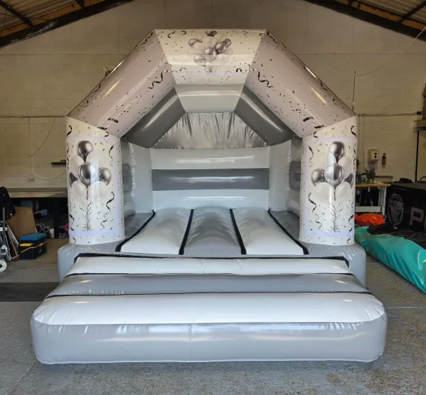 Grey And White A Frame Bouncy Castle No Theme