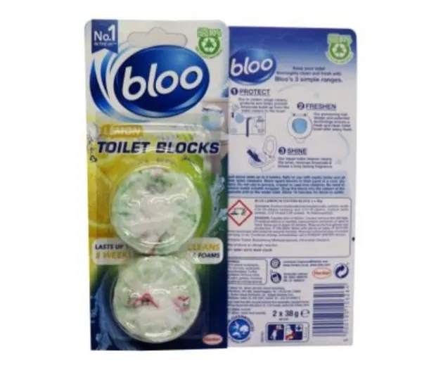 Bloo Twin Pack Lemon Toilet Blocks