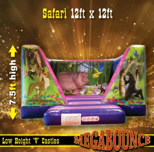 12ft X 12ft Low Height Safari Bouncy Castle