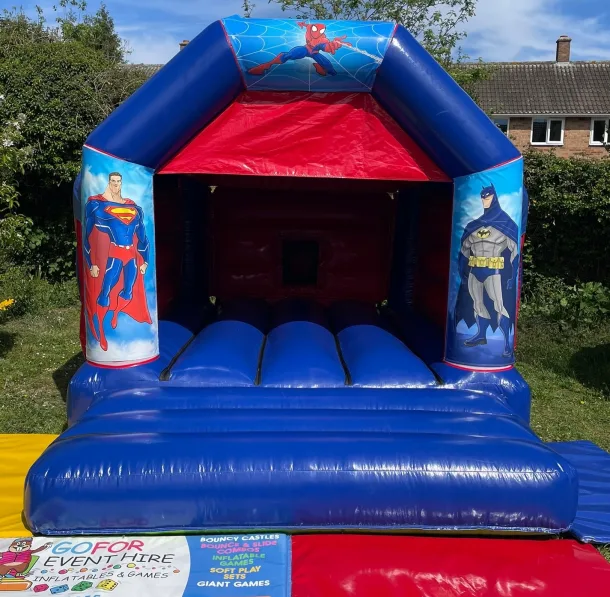 Superman Batman And Spiderman A Frame Bouncy Castle