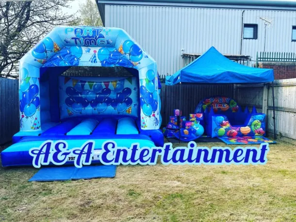 Blue Party Time Castle And Ball Pit And Soft Play Package