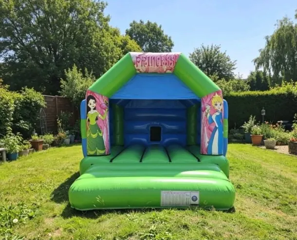 Green And Blue Princess Bouncy Castle