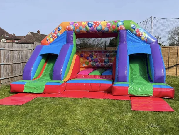 Double Slide Party Theme Bouncy Castle