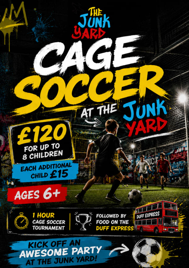 The Junk Yard Party Bookings - Cage Soccer
