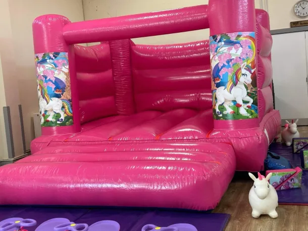 Unicorn Pink Castle Hire