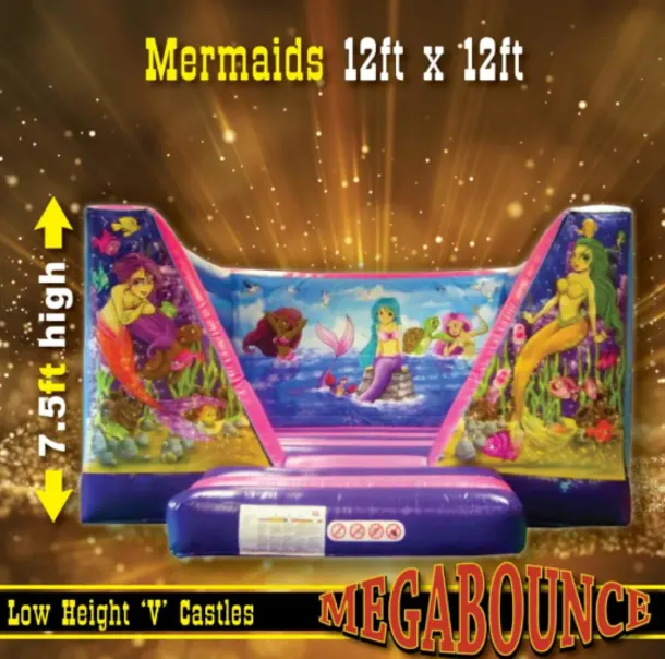 12ft X 12ft Low Height Mermaids Bouncy Castle