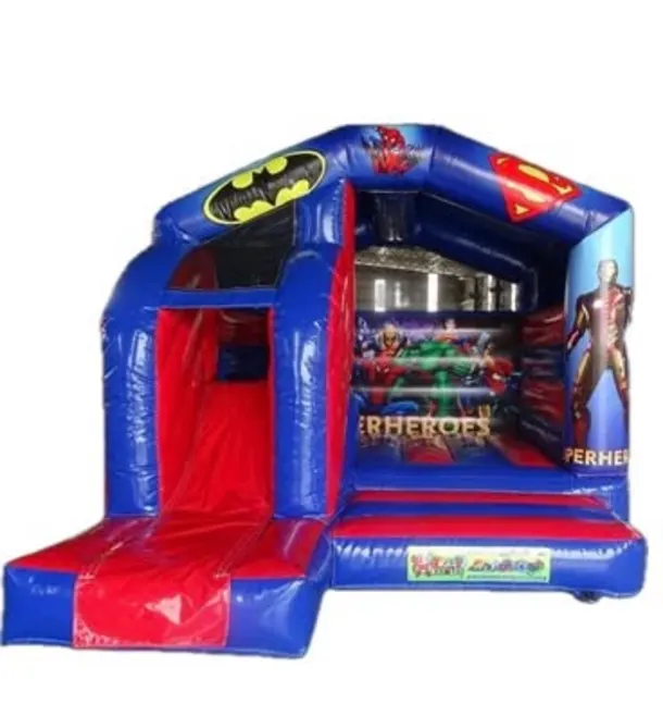 Red And Blue Superheroes Front Slide Combi Castle