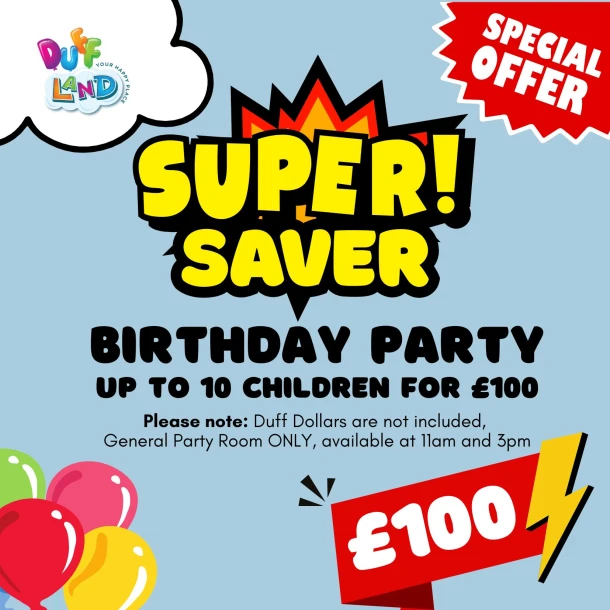 Duff Land Party Bookings - Super Saver Party