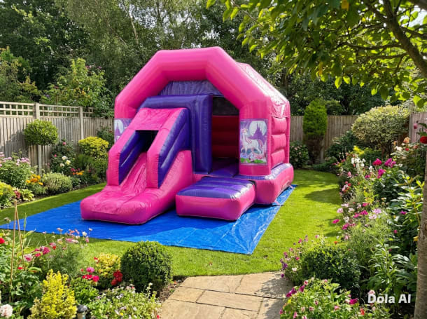 Pink And Purple Combo Castle - Unicorn Theme