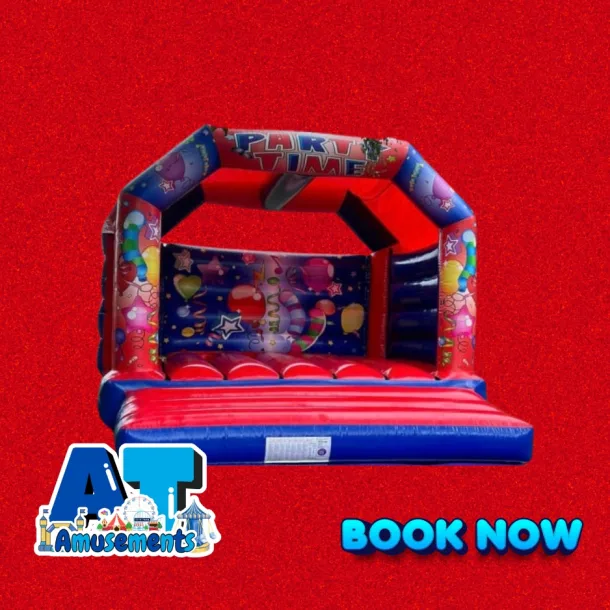 15x15ft A Frame Bouncy Castle Adult Red And Blue Partytime Theme