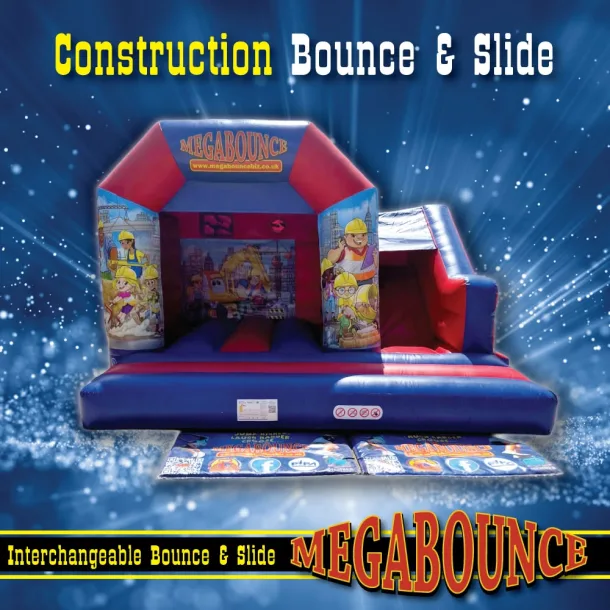 15ft X 15ft Construction Themed Bouncy Castle With Slide