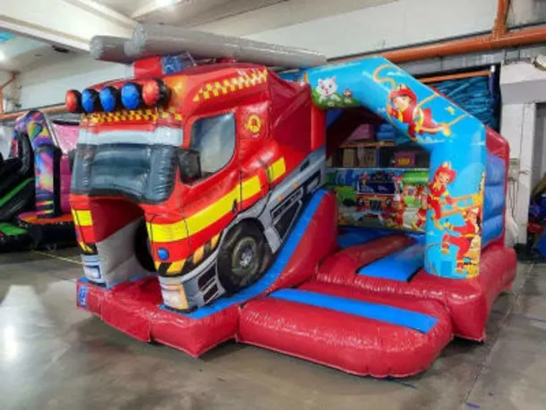3d Fireman  Castle With Slide 12ft X 15ft