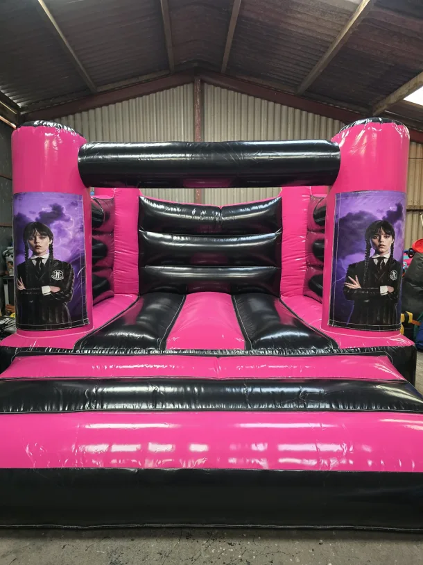 Pink And Black Wednesday Addams H Frame Bouncy Castel