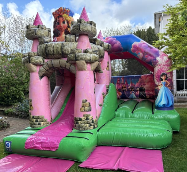Princess Bouncy Castle With Rapunzel Tower Slide