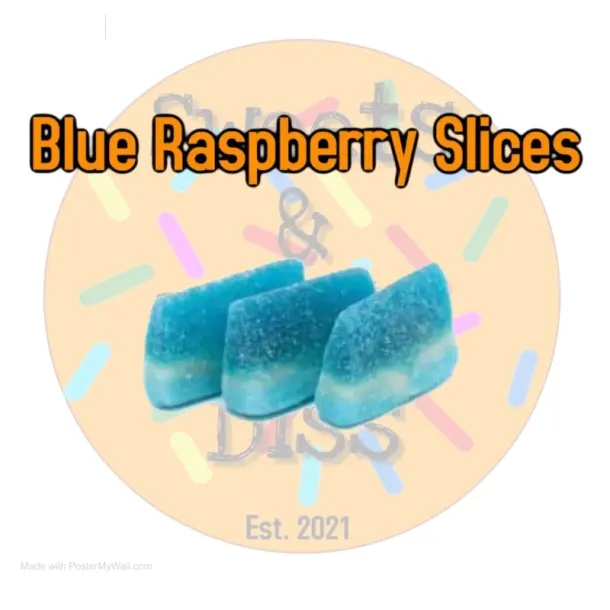 100g Fizzy Blue Raspberry Slices