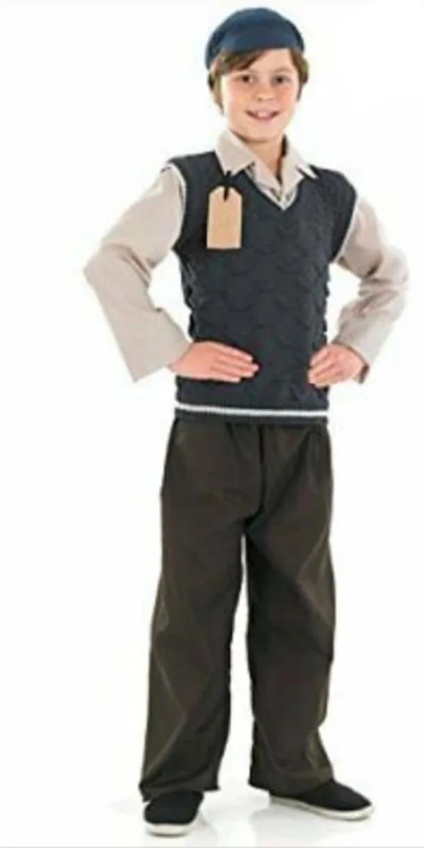 Evacuee School Boy (trousers, Jumper With Attached Shirt & Hat)