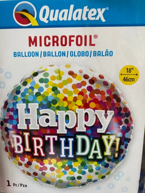 Microfoil Happy Birthday Helium Balloon