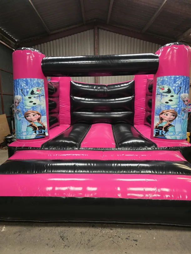 Pink And Black Frozen H Frame Bouncy Castle