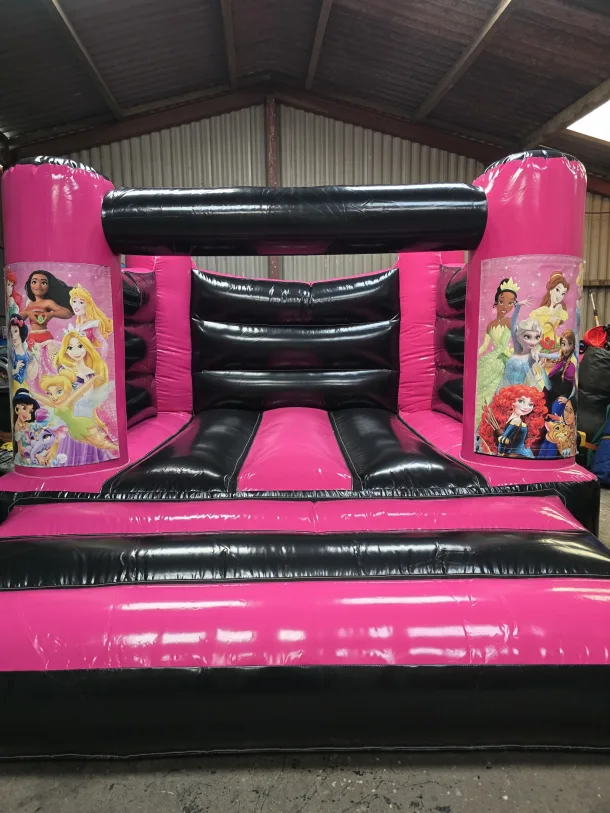 Pink And Black Disney Princess H Frame Bouncy Castle