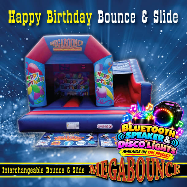 15ft X 15ft Happy Birthday Themed Bouncy Castle With Slide