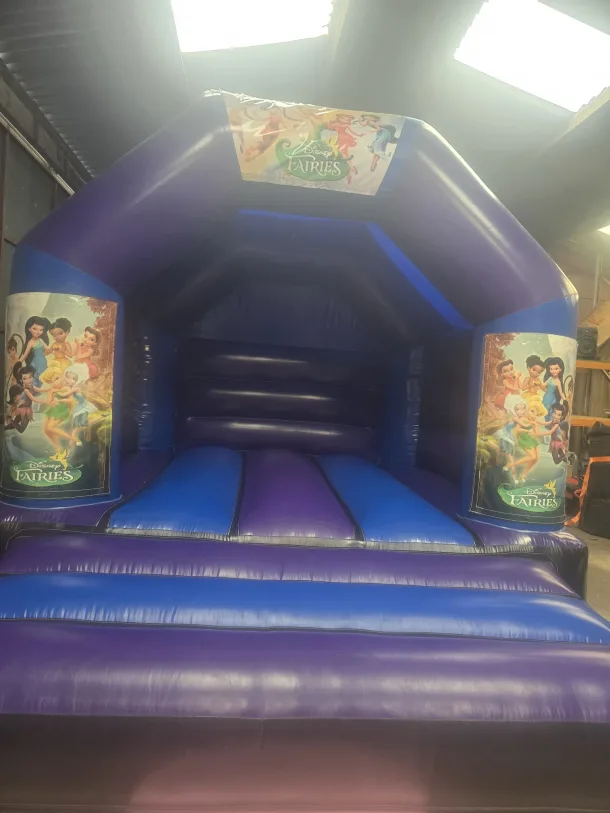 Blue And Purple A Frame Bouncy Castle Tinkerbell