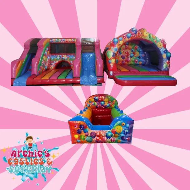 Junior Activity Centre Multicoloured 3d Castle  And Multicoloured Air Juggler