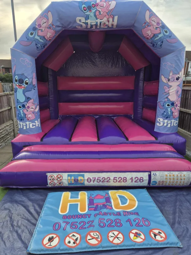 Lilo And Stitch Pink And Purple Bouncy Castle