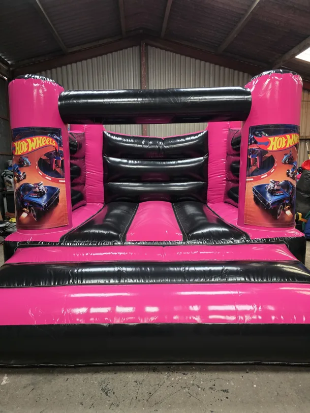 Pink And Black Hot Wheels H Frame Bouncy Castle