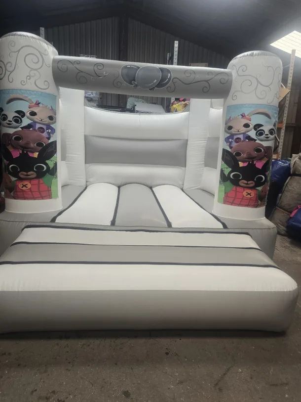 Grey White Bing H Frame Bouncy Castle