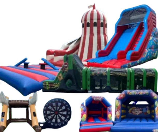 Giant Obstacle Course  Mega Slide  4 Inflatable Games And Castles