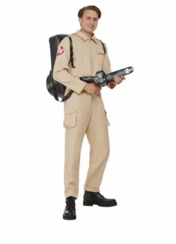 Mens Ghost Buster Costume - Jumpsuit And Inflatable Backpack