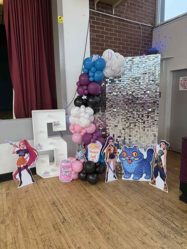 Character Backdrop And Balloon Display