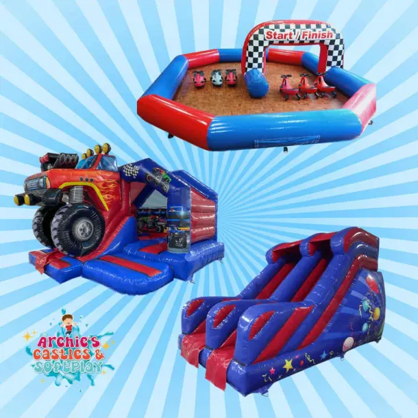 Didi Car Track Monster Truck And 8ft Platform Slide