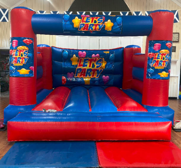 15ft X 12ft Blue And Red Indoor Castle -lets Party Balloons Theme