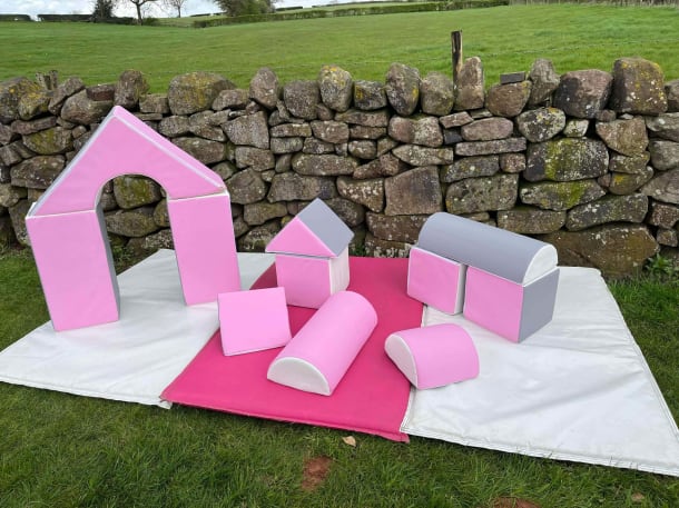 Pink White And Grey Soft Play Shapes