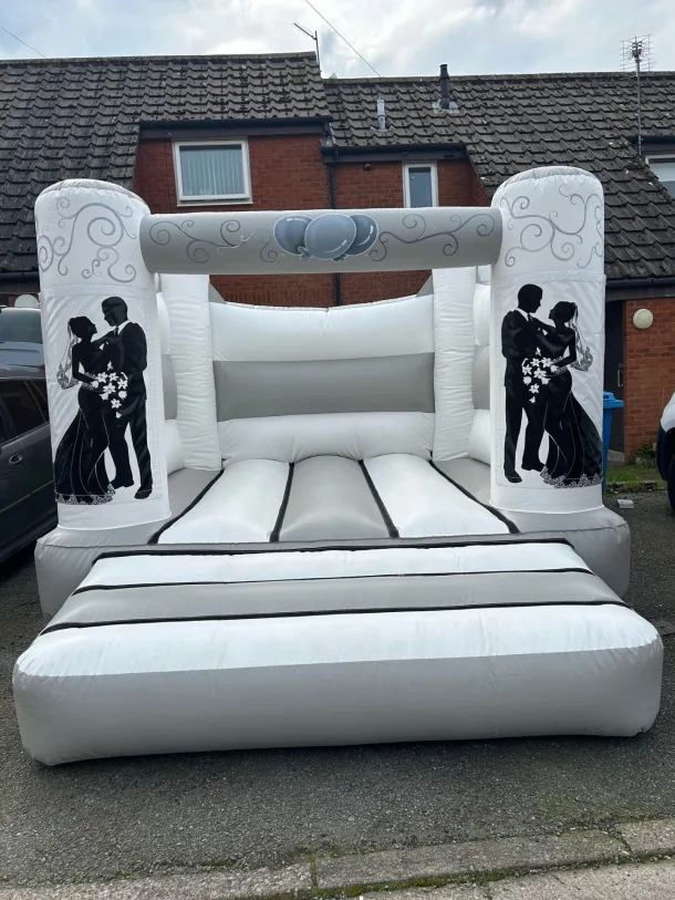 Grey White Wedding Bouncy Castle