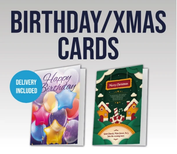 Christmas Or Birthday Cards In A4 Folded To A5 (one Fold With 4 Sides)