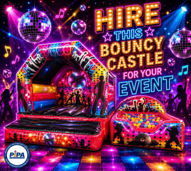 Disco Slide Combo Bouncy Castle With Attached Ball Pool