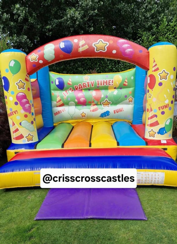 12ftx12ft Its Party Time Themed Bouncy Castle