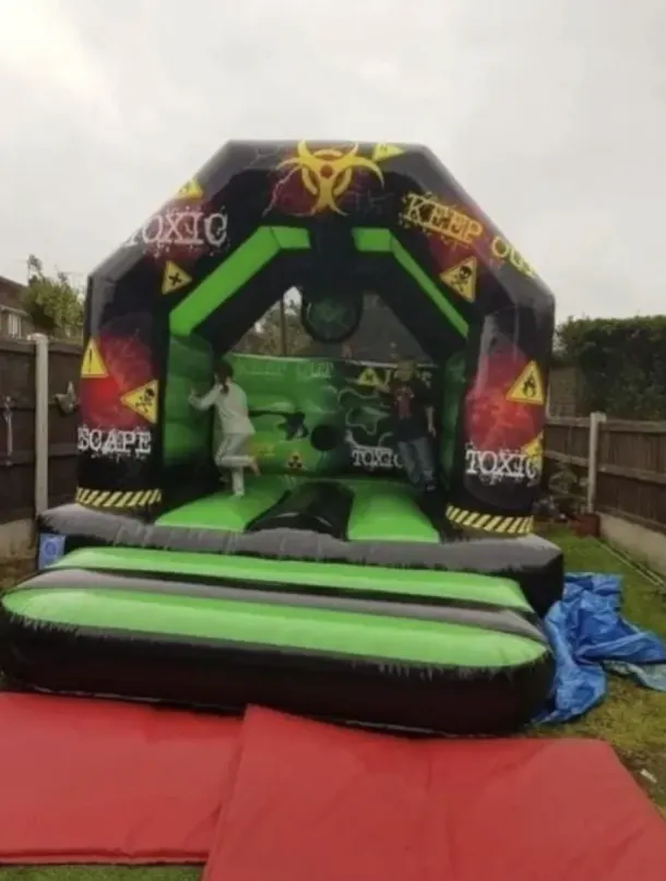 Toxic Theme Green And Black Bouncy Castle