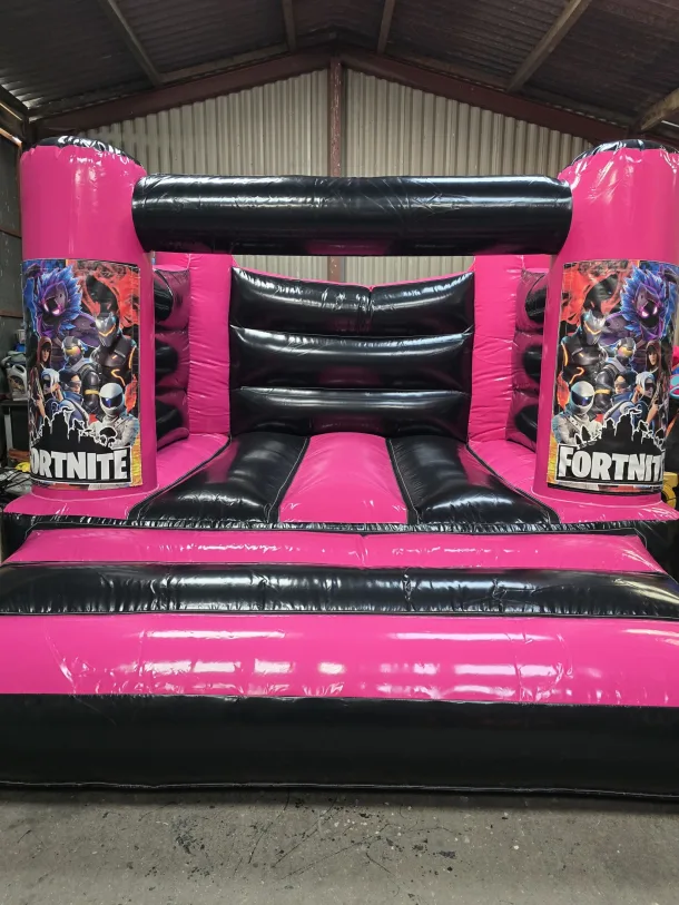 Pink And Black Fortnight H Frame Bouncy Castle