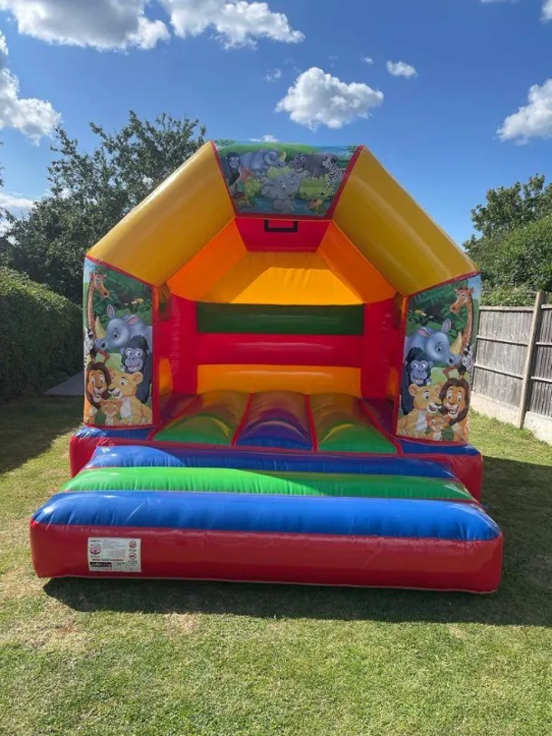 Jungle Multicoloured 14 X 12ft Disco Ready Bouncy Castle