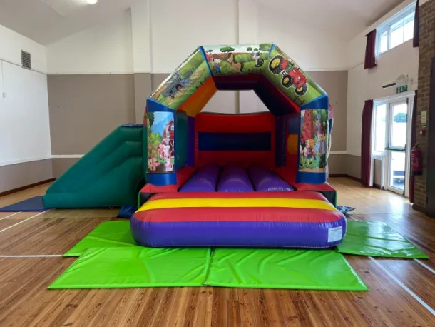 Farmyard Bouncy Castle With Slide