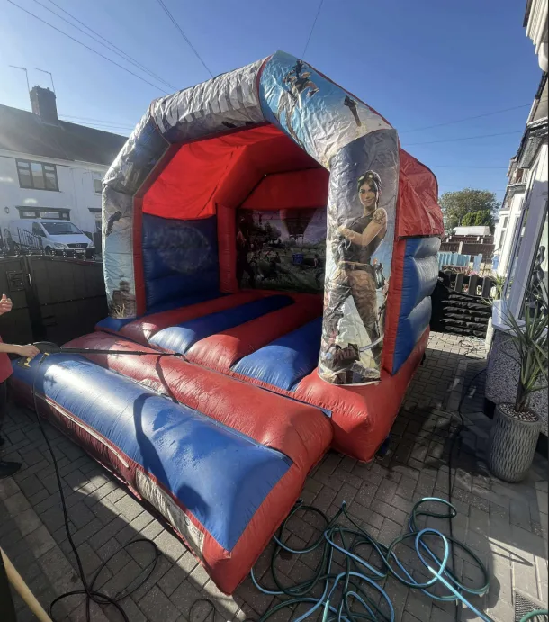 Fortnite Blue And Red Bouncy Castle