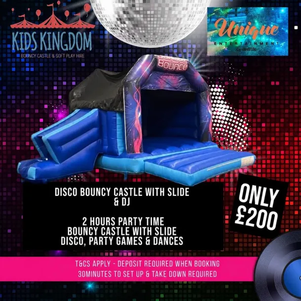 Disco Bouncy Castle With Slide And Dj