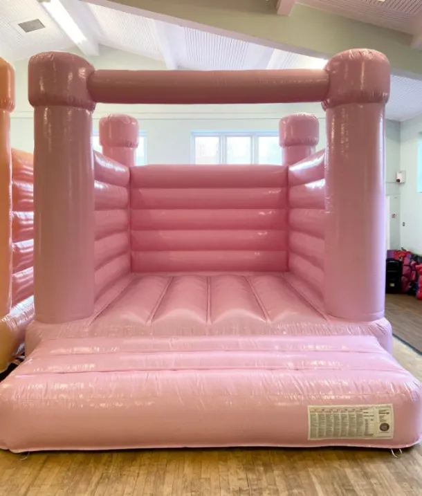 Pastel Pink Wedding Bouncy Castle