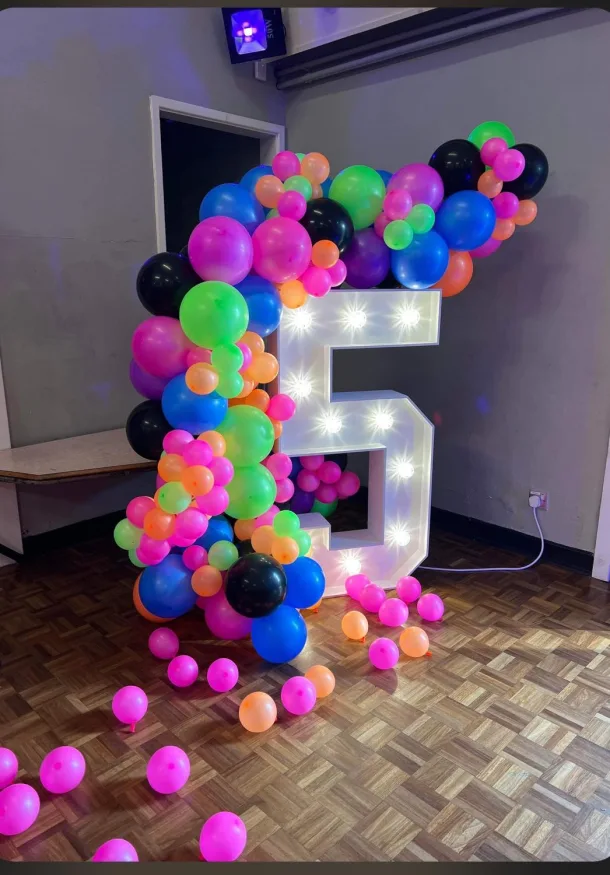 Light Up Numbers With Balloons