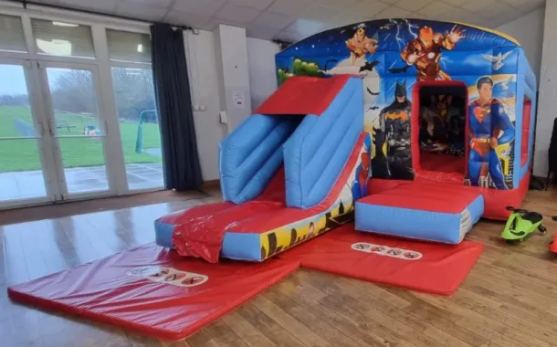 Super Heros Front Slide Bouncy Castle