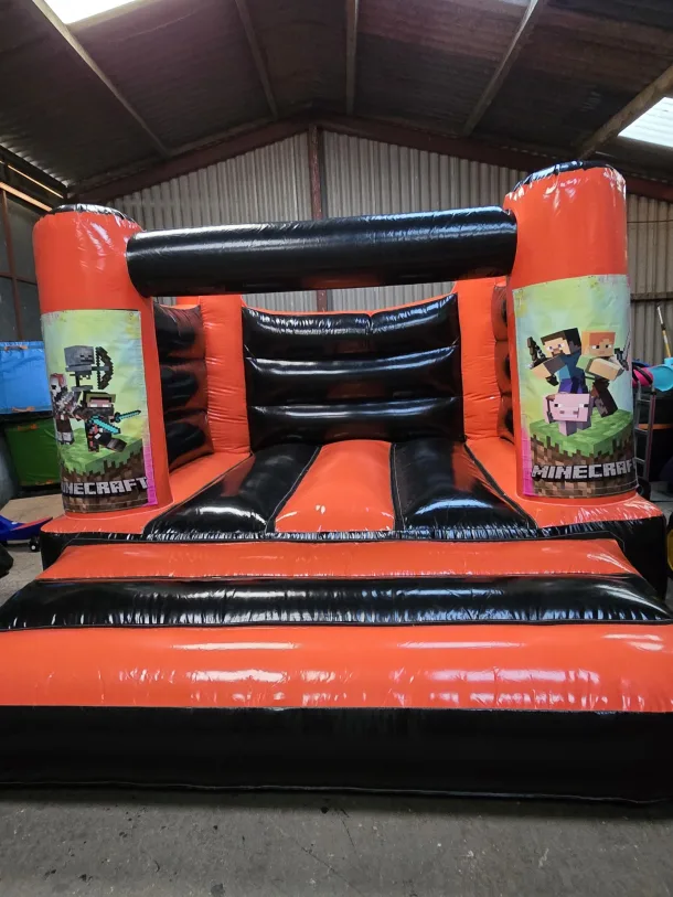 Orange And Black Minecraft H Frame Bouncy Catle