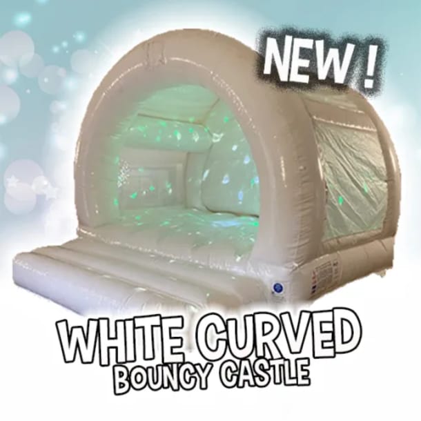 White Curved Bouncy Castle
